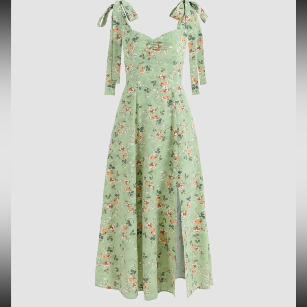Green Floral dress